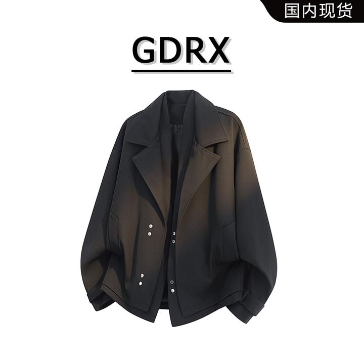 GDRX2025新款假两件西服外套男士春季潮流设计感韩版西装夹克上衣
