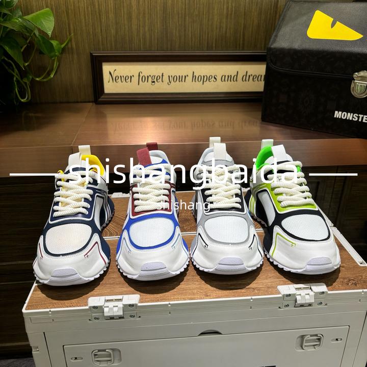 【皮鞋码】2025新款皮网拼接舒适洋气气质男款潮流系带厚底休闲鞋