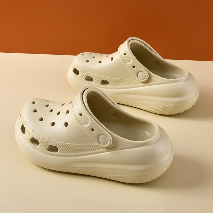 向往的生活杨幂同款泡芙洞洞鞋女厚底增高经典款踩屎感防滑沙滩鞋