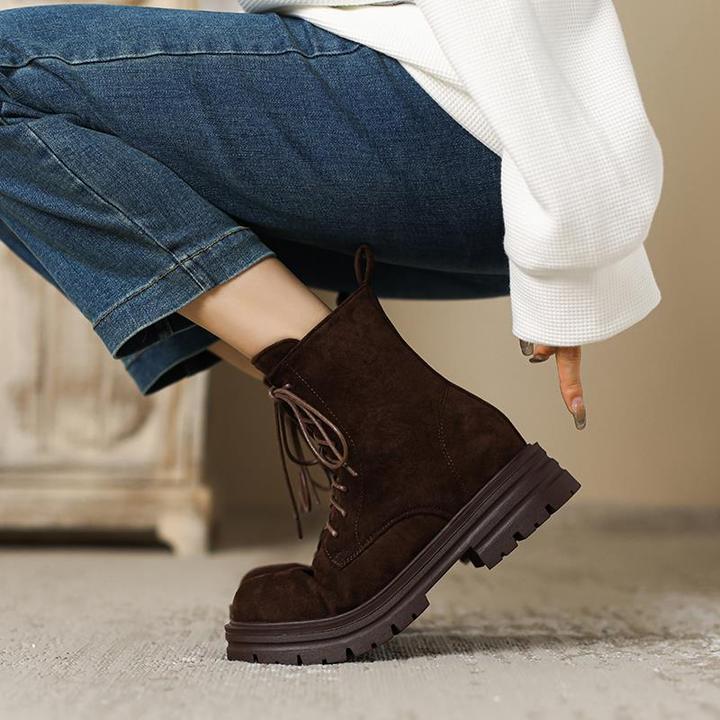 小个子复古马丁靴女鞋2025秋冬新款百搭靴子英伦风机车靴厚底短靴