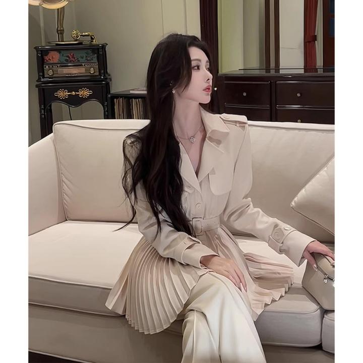 2025春季新设计师款高级小众短款气质风衣外套阔腿裤套装