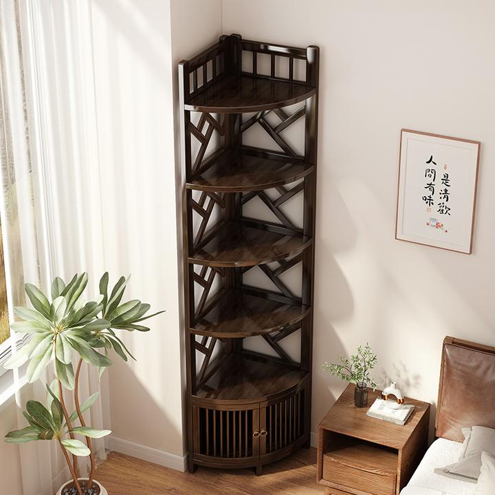 新中式转角柜转角置物架拐角落收纳柜墙角墙边三角柜转角架博古架