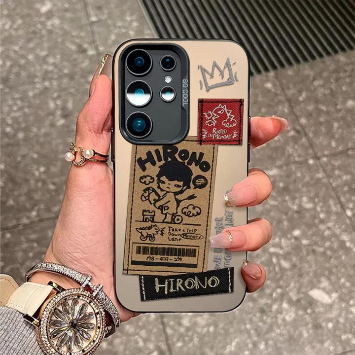 潮玩小野适用三星s30手机壳s25新款s24磨砂彩银S23fe防摔s22外壳