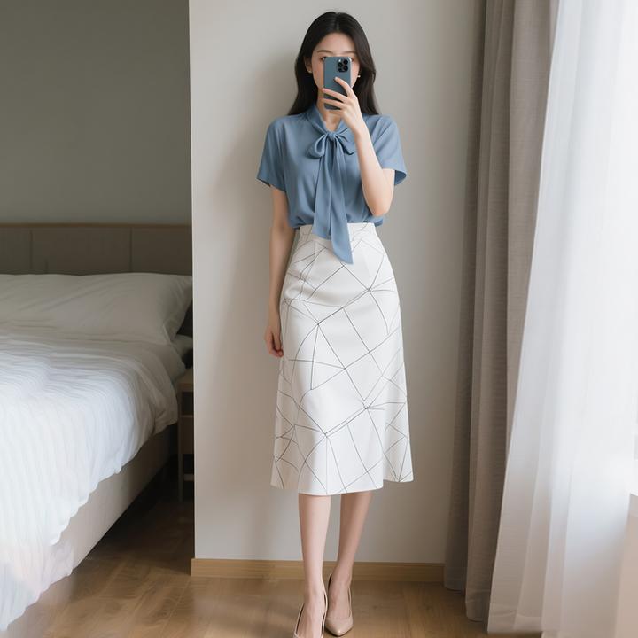 2025夏装新款女装气质轻熟风知性优雅通勤半身裙子洋气小香风简约
