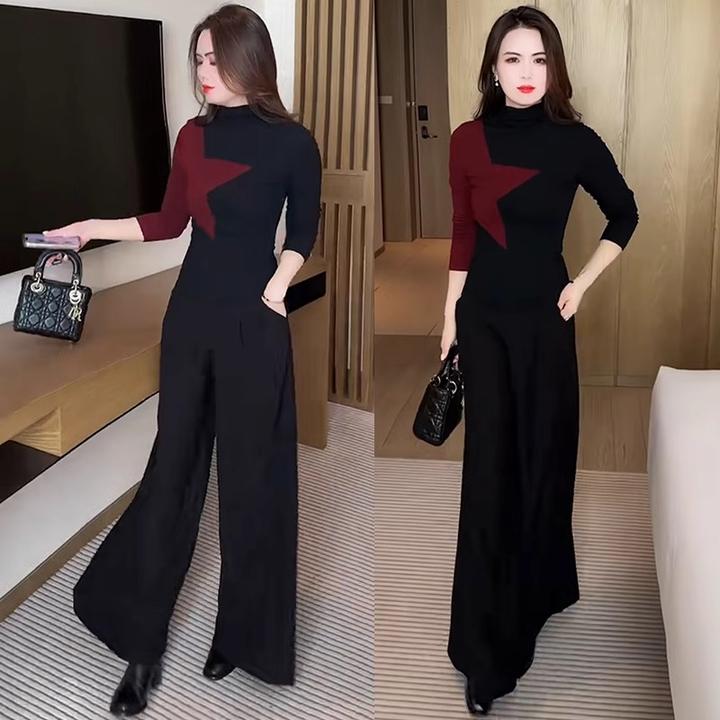 半高领加绒打底衫女长袖T恤2024冬季新款设计感洋气拼色显瘦上衣