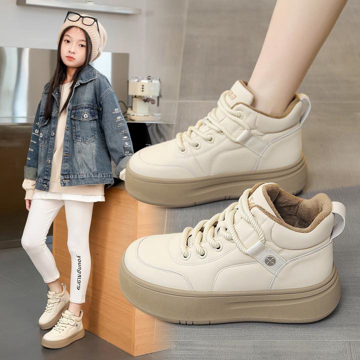 女童棉鞋2025新款儿童公主单鞋大童女孩休闲鞋软底学生加绒运动鞋