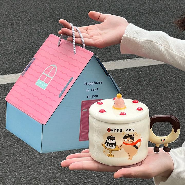 学生党杯子礼物惊喜创意仪式感生日礼物送闺蜜女生陶瓷马克杯