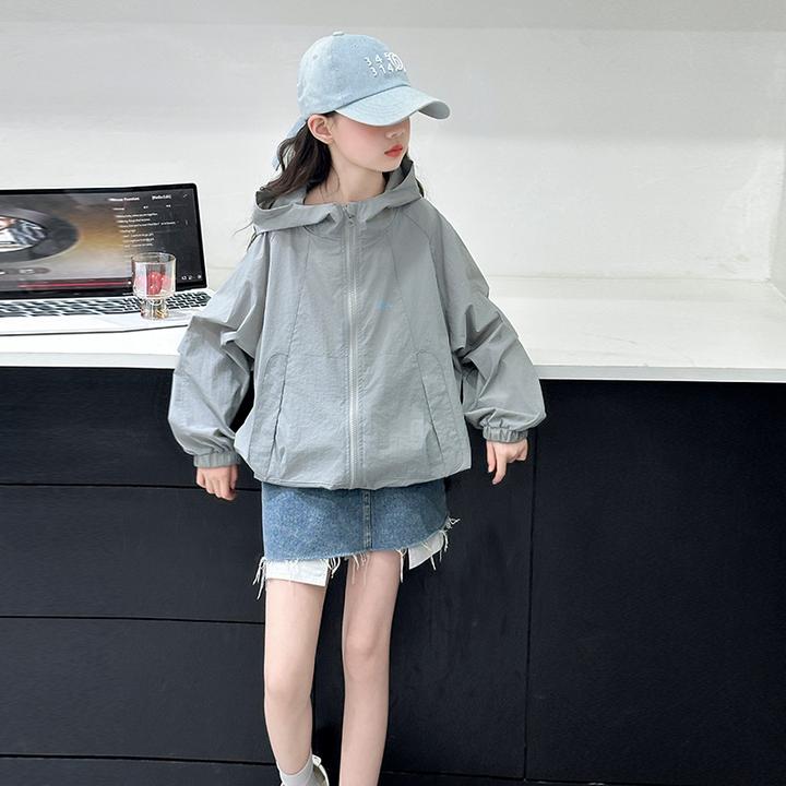 儿童防晒衣夏季2025新款女童薄外套夏装中大童连帽防晒服6-12岁潮