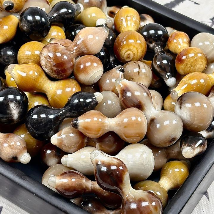 纯天然牦牛角绕指柔葫芦型饰品配件上班摸鱼神器轻松解压保真国内