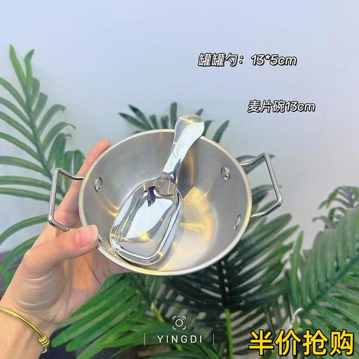 卡皮巴拉不锈钢碗小朋友饭碗304不锈钢碗勺超萌可爱不锈钢双耳碗