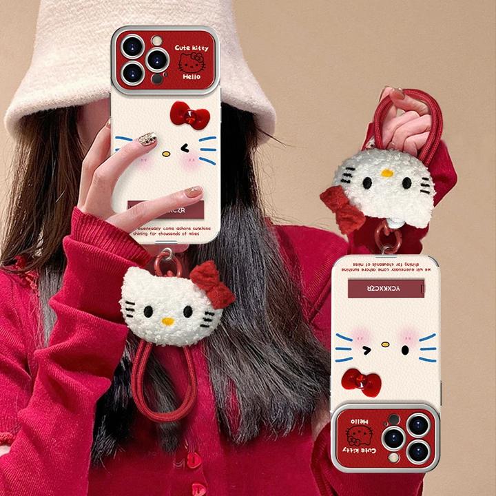 脸红蝴蝶结KT猫适用苹果17promax手机壳iphone16卡通15pro保护套