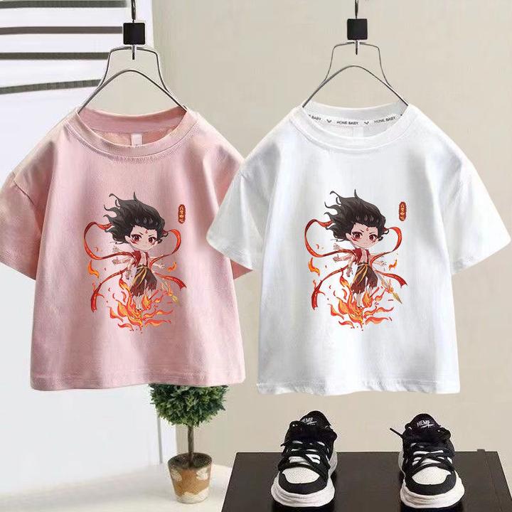 夏季中小男女儿童纯棉哪吒衣服卡通2025T恤新款短袖圆领洋气上衣t