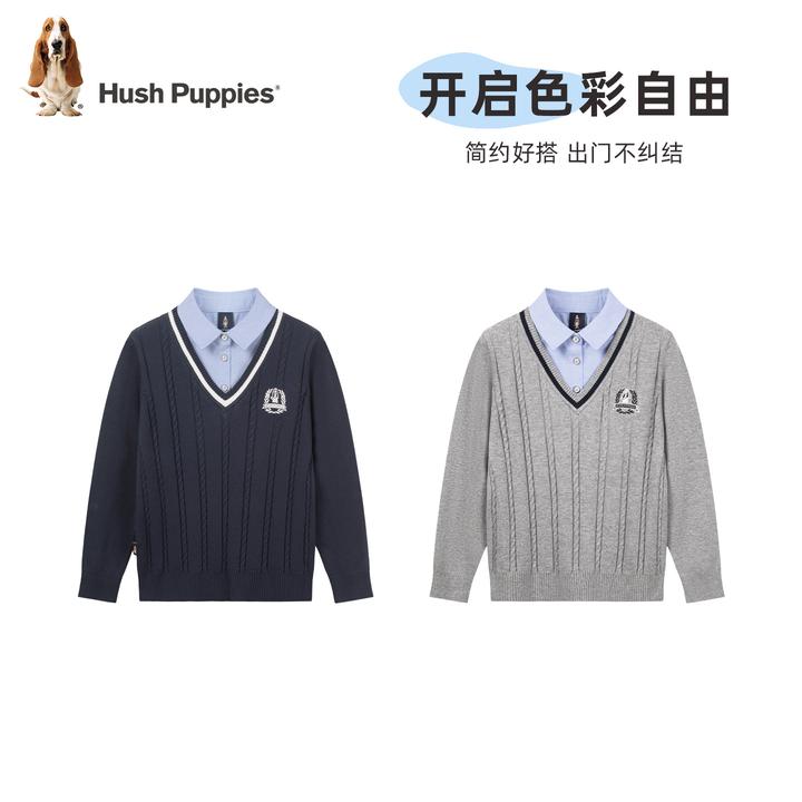 【圆领线衣】暇步士童装2025秋季新款儿童经典学院风假两件线衣