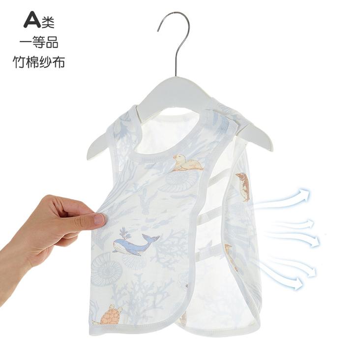 爆款婴童分体天竹棉纱镂空琵琶背心无袖上衣夏超凉爽小背心