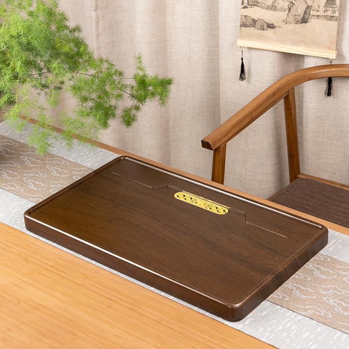 大心意60*35*4 cm【深胡桃色】实木茶盘家用客厅办公室简约功夫茶具