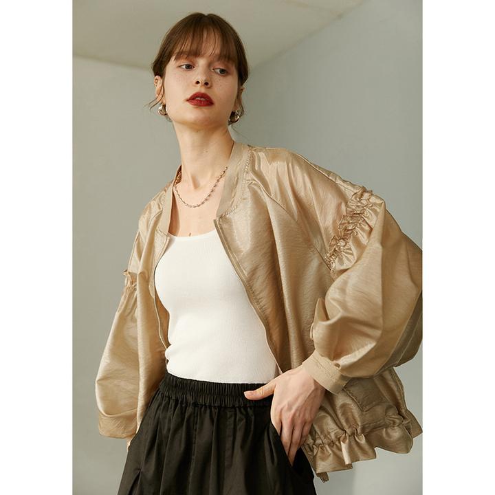 门店41&9！私服推荐！高颜轻薄款/灯笼袖木耳棒球服防晒外套L40078