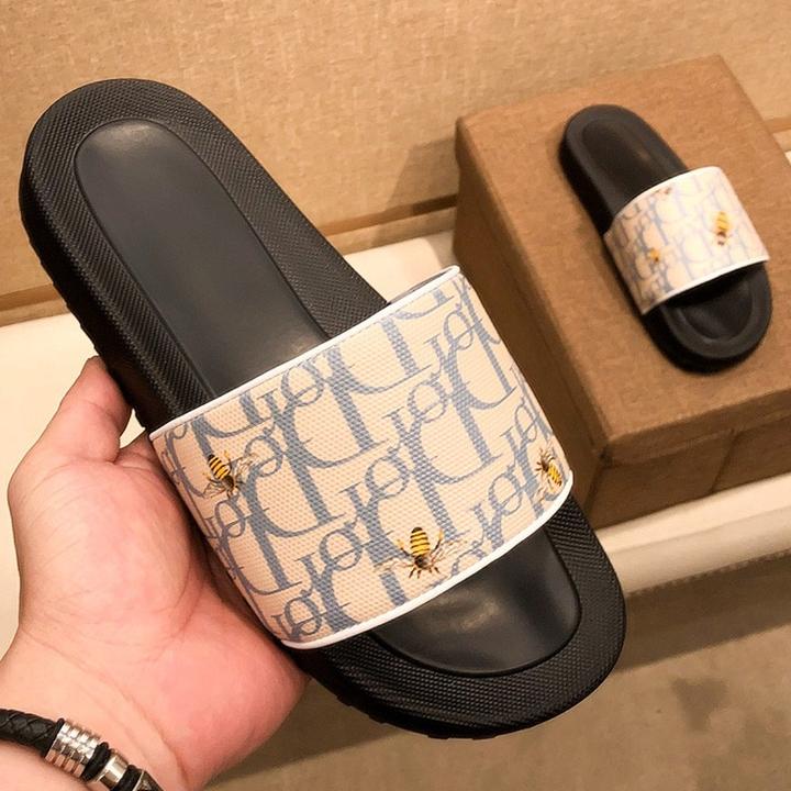 【Npkp&Victorit官方正品】CD老花字母小蜜蜂拖鞋男夏季室内家居防