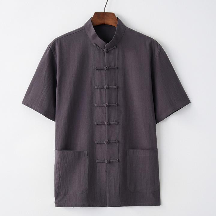 [清仓]夏季棉麻唐装短袖中老年中国风