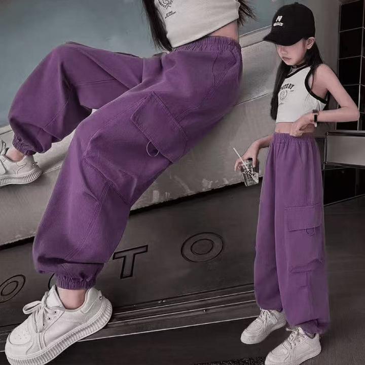 2025春秋儿童工装裤夏季男童休闲裤女童洋气潮裤女宝宝宽松韩版裤