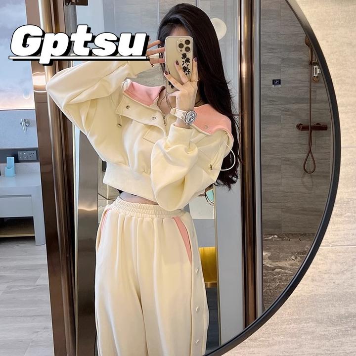 GPTSu运动服套装女春秋2025款炸街小个子显高时尚卫衣休闲两件套