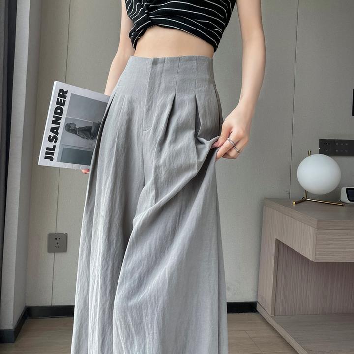 2025新款夏季亚麻山本裤女爆款高腰冰丝宽松显瘦垂感阔腿休闲裤