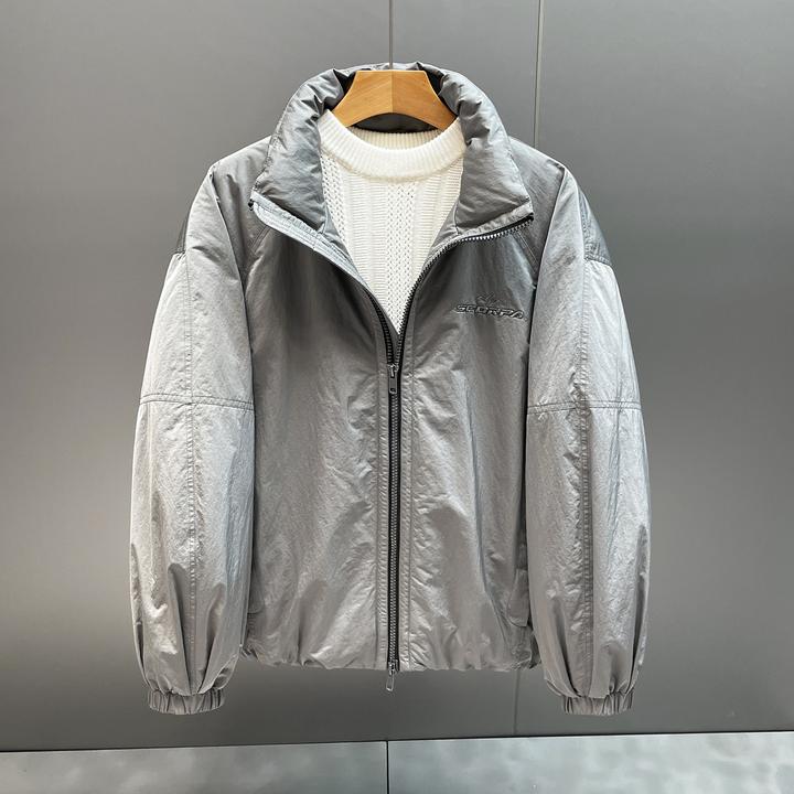 美式潮流立领男士羽绒服时尚百搭休闲保暖冬装痞帅刺绣冬装外套男