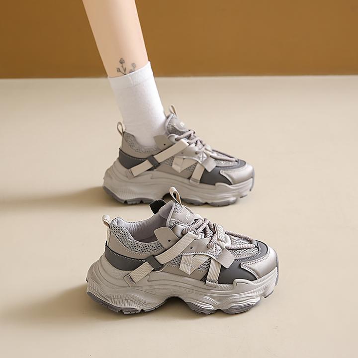 厚底炸街老爹鞋女2025新款百搭鞋子显脚小休闲运动鞋学生轻便女鞋