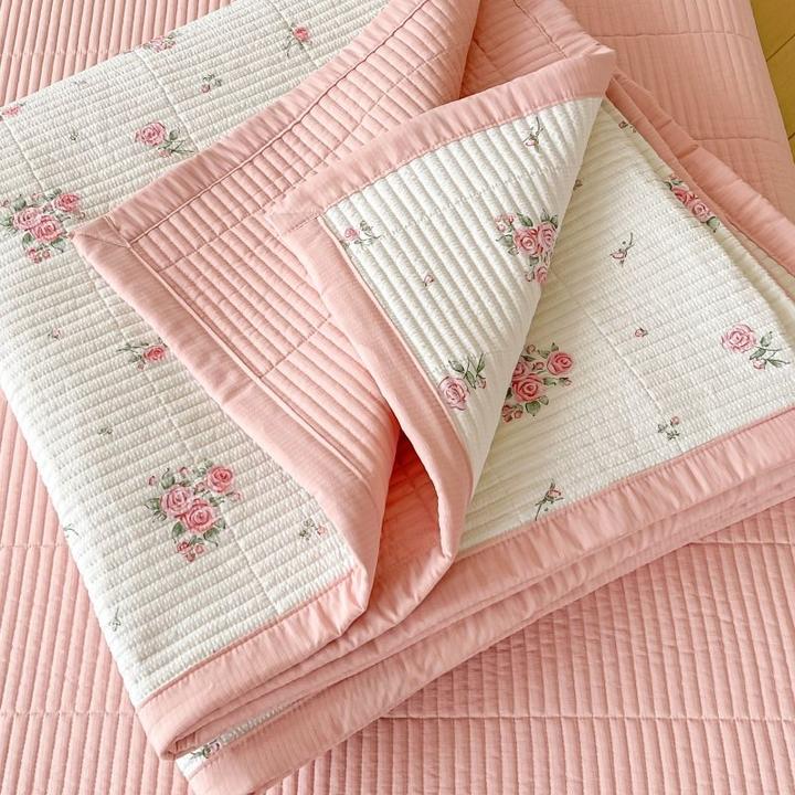 A类泡泡棉床盖三件套公主风榻榻米加厚床单床罩双面四季通用床垫