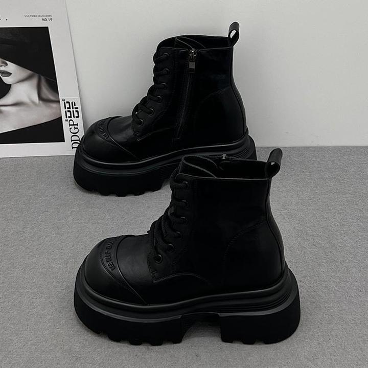 厚底内增高跟马丁靴子女鞋2025秋冬季新款爆款切尔西松糕短靴单靴