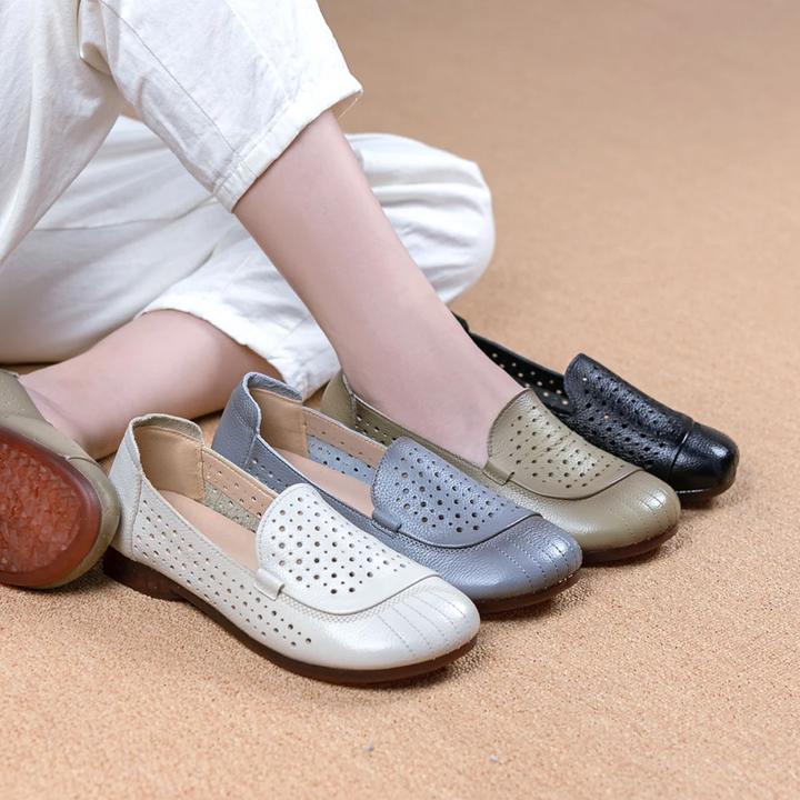 牛皮鞋手工缝制牛皮软底软面民族风复古手工女鞋2309-1真皮牛皮鞋