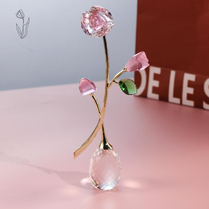新款K9水晶玫瑰花情人节礼品家居摆件送礼