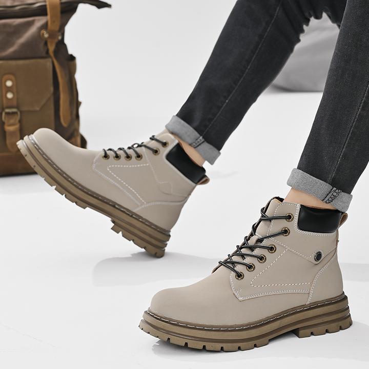 男鞋休闲马丁靴靴子短靴英伦风高帮时尚男士百搭真皮复古厚底秋冬