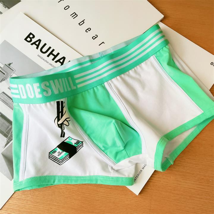 贾鲁萨加高端时尚男士潮流纯棉透气卡通低腰提臀运动四角内裤