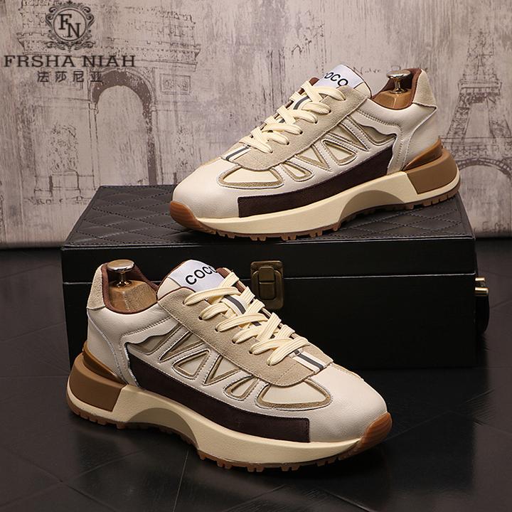法莎尼亚男款厚底老爹鞋新品运动休闲鞋潮流百搭拼接舒适透气板鞋