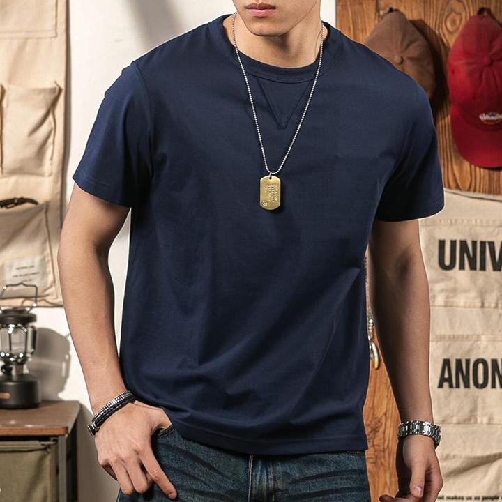 美式复古凉感T恤男士正肩运动短袖圆领夏季潮流休闲宽松半袖体恤