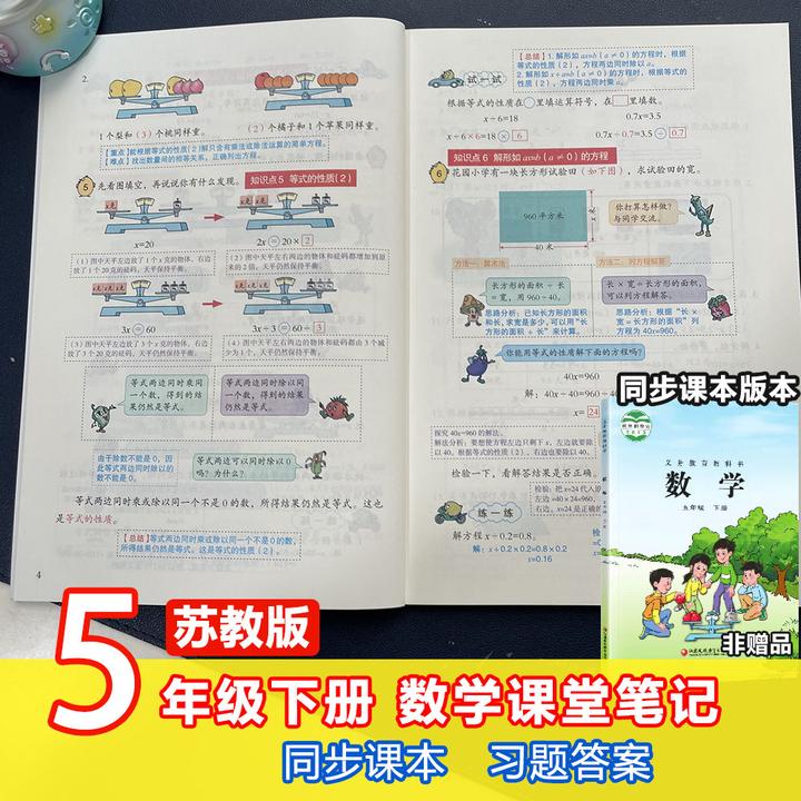 新版苏教版数学课堂笔记五年级下册江苏凤凰教育出版社同步课本XY