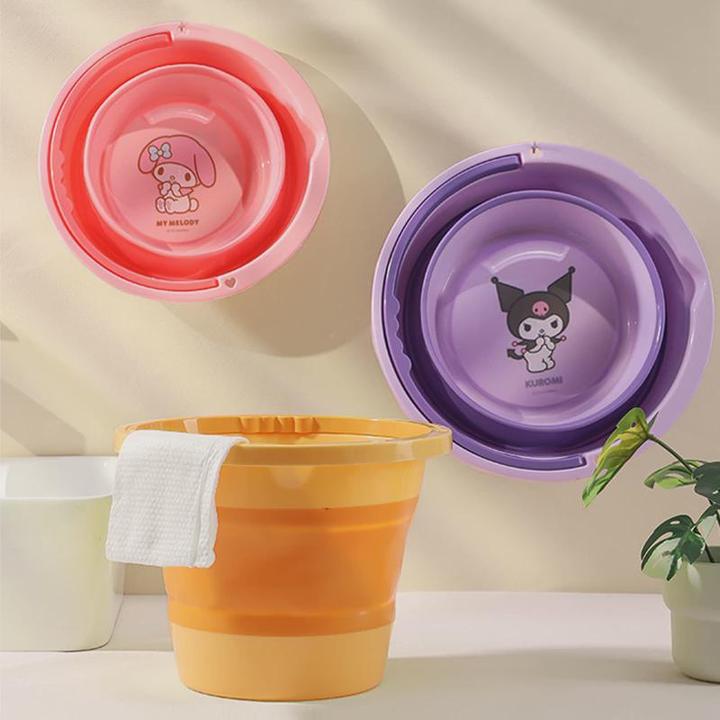 三丽鸥正品儿童专用泡脚桶过小腿宝宝小女孩家用可折叠小号洗脚盆