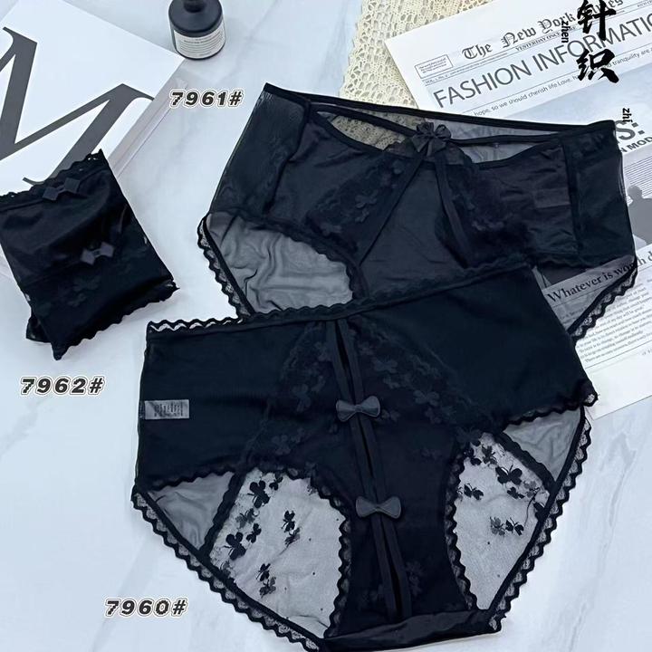 7960#大码190斤性感纯欲风蕾丝内裤女士新款棉档三角短裤