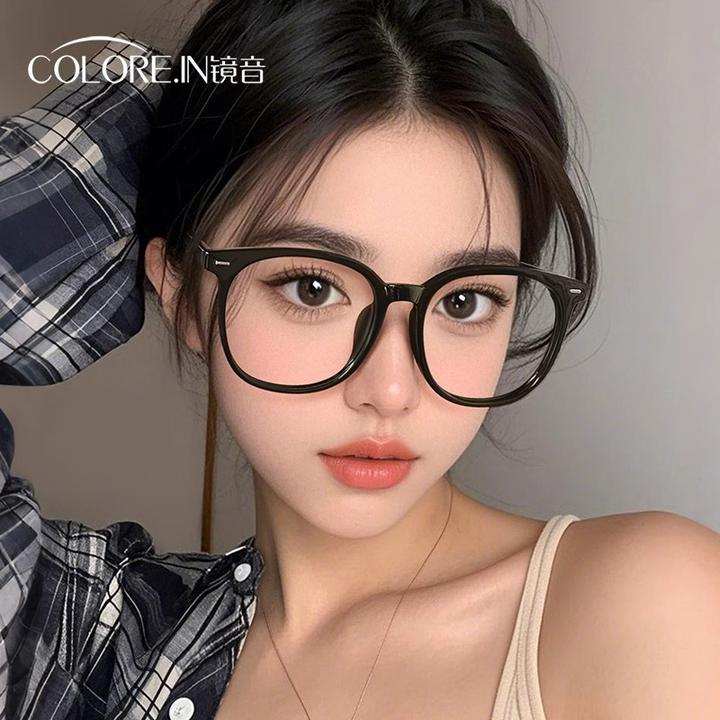 colorein超大框眼镜女近视可配度数镜片黑框素颜神器镜框眼睛架