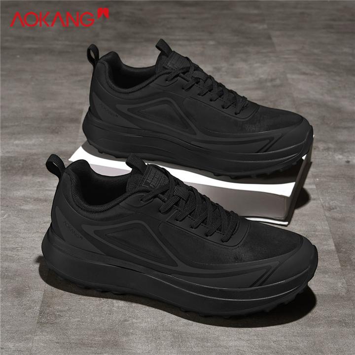 Aokang/奥康正品男士加绒冬季新款舒适增高跑鞋减震软底运动男鞋