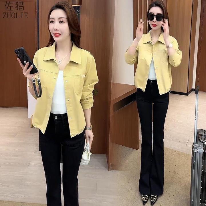 百搭时尚休闲短外套女2025春季新款洋气显瘦小个子百搭翻领夹克上