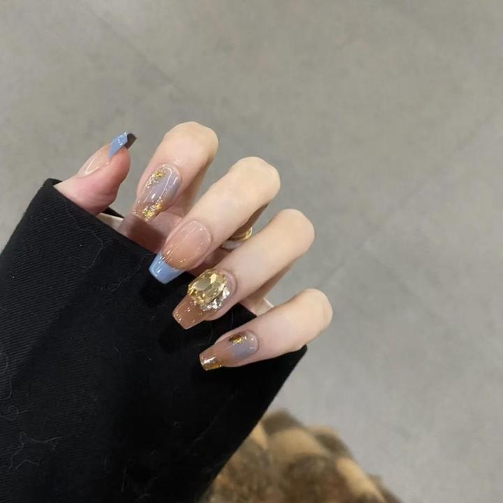 纯手工穿戴甲气质纯欲风法式春夏高级感显白美甲可拆卸甲片湖心岛