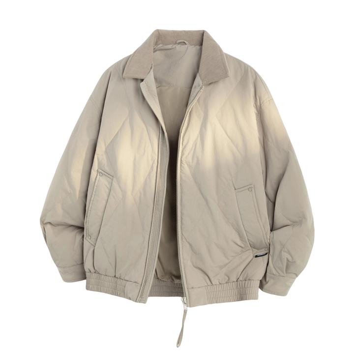 美式复古保暖羽绒服男装新款冬季90白鸭绒加厚棱形格百搭宽松外套