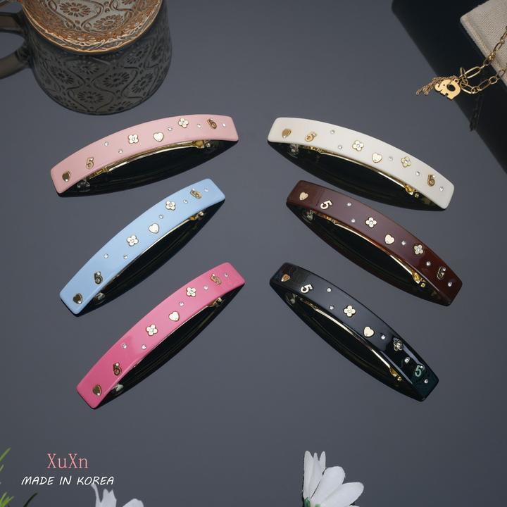 韩国醋酸香香风金标弹簧夹轻奢时尚百搭复古气质小件饰品韩版ins