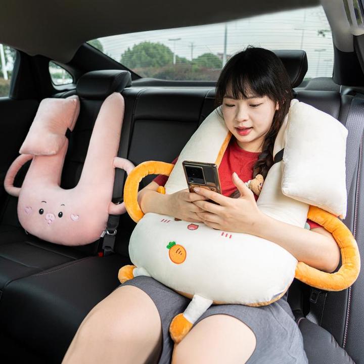 儿童车上睡觉神器车载枕头汽车后排坐车安全带防勒脖抱枕成人孩子