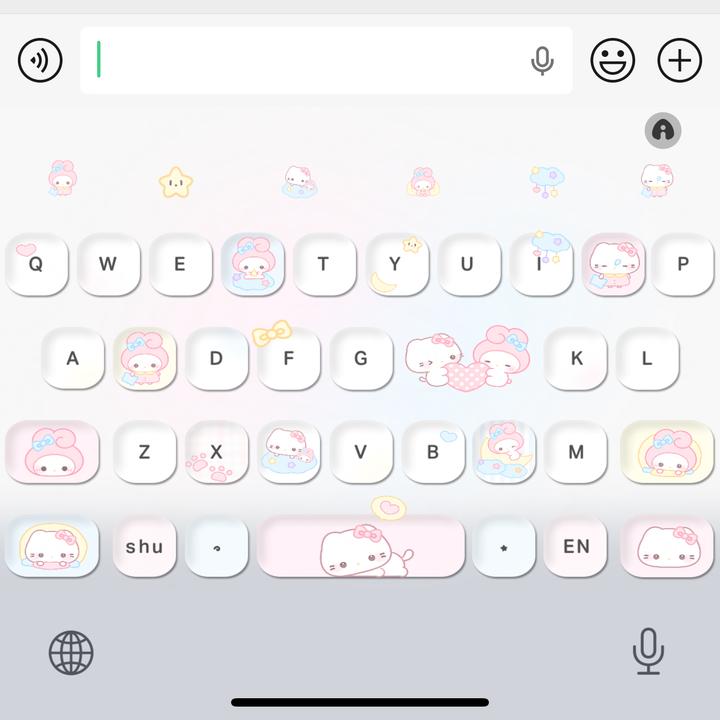 【KT美乐蒂1】ios苹果安卓百度输入法皮肤键盘白肚皮双系统双色