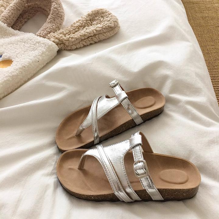 网红时尚百搭ins韩版仙女风复古夏季厚底凉拖鞋 女2025年新款外穿