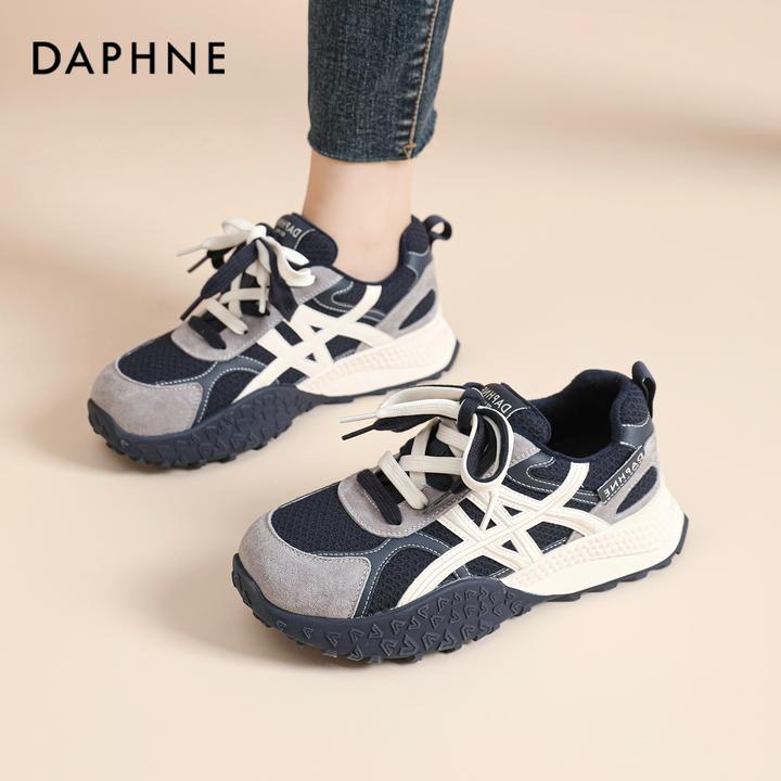 达芙妮德训鞋女秋冬2025新款加绒小众爆款厚底阿甘女鞋二棉运动鞋