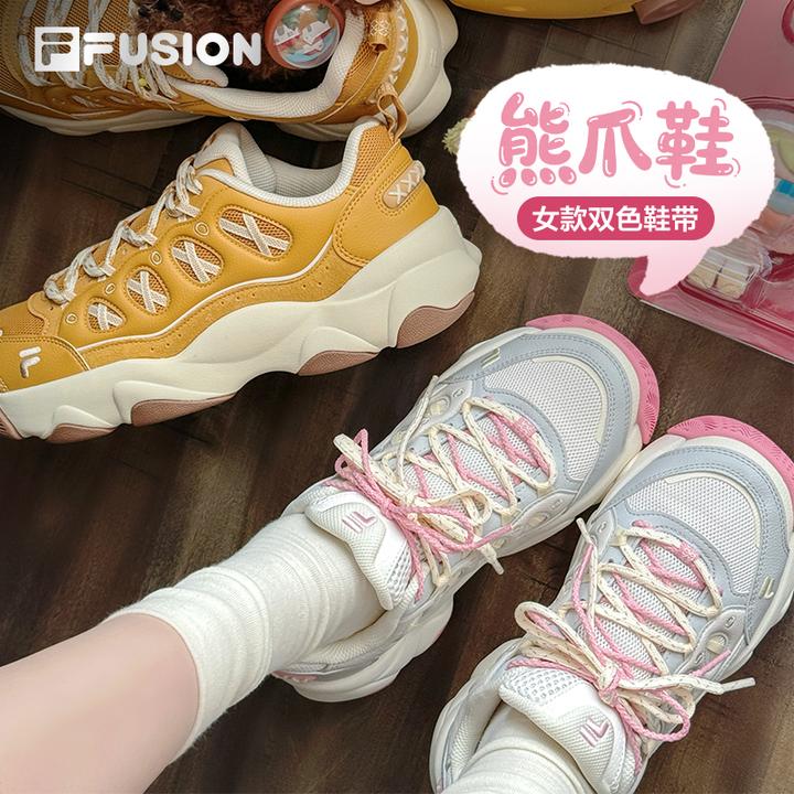 露思同款FUSION斐乐熊爪鞋女鞋2025冬增高面包鞋运动鞋男鞋流光风
