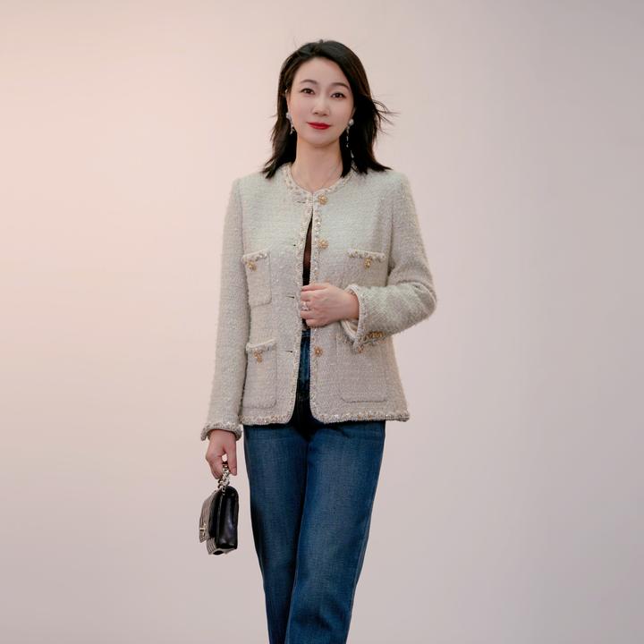 邹茉 【承韵工坊】钻石星河 UBERTINO 白金小香风外套